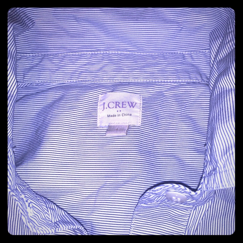J crew pin stripe blue ss shirt